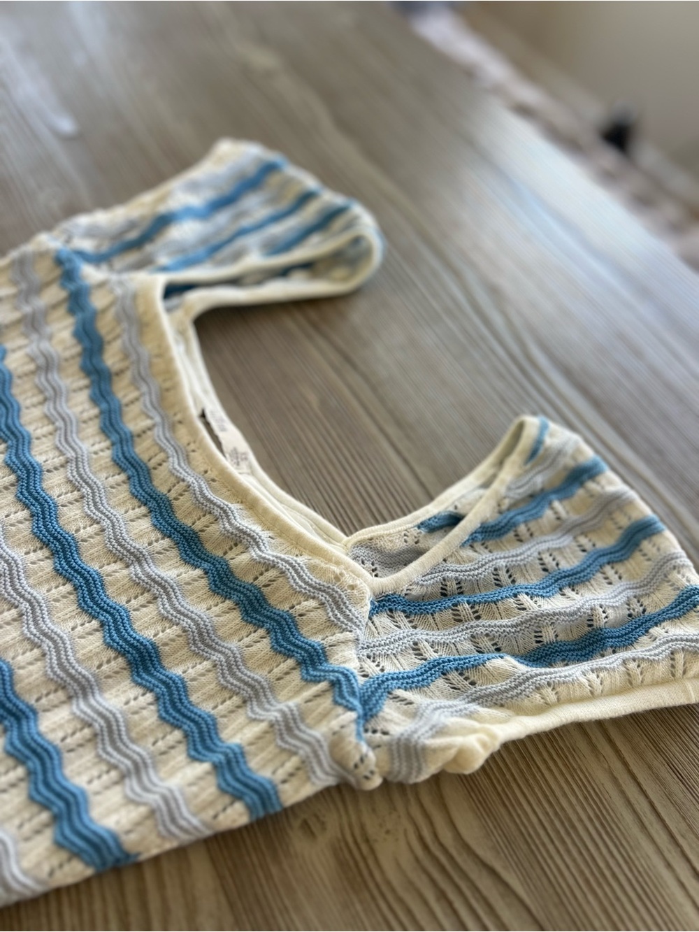 Hollister Blue and Cream Striped Knit Mini Dress - Picture 4 of 9